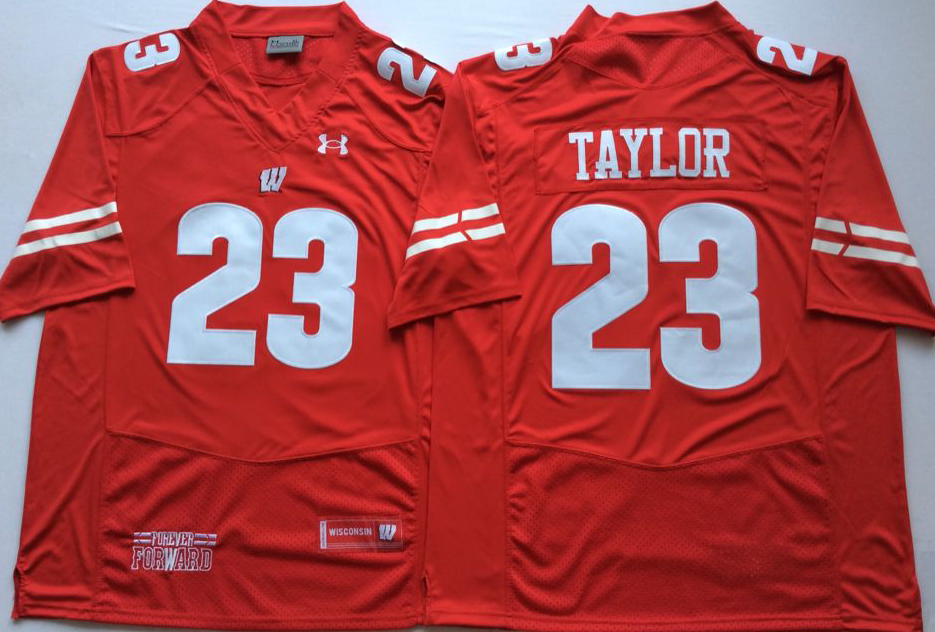 Wisconsin Badgers Red #23 TAYLOR Jersey
