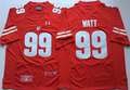 Wisconsin Badgers Red #99 WATT Jersey