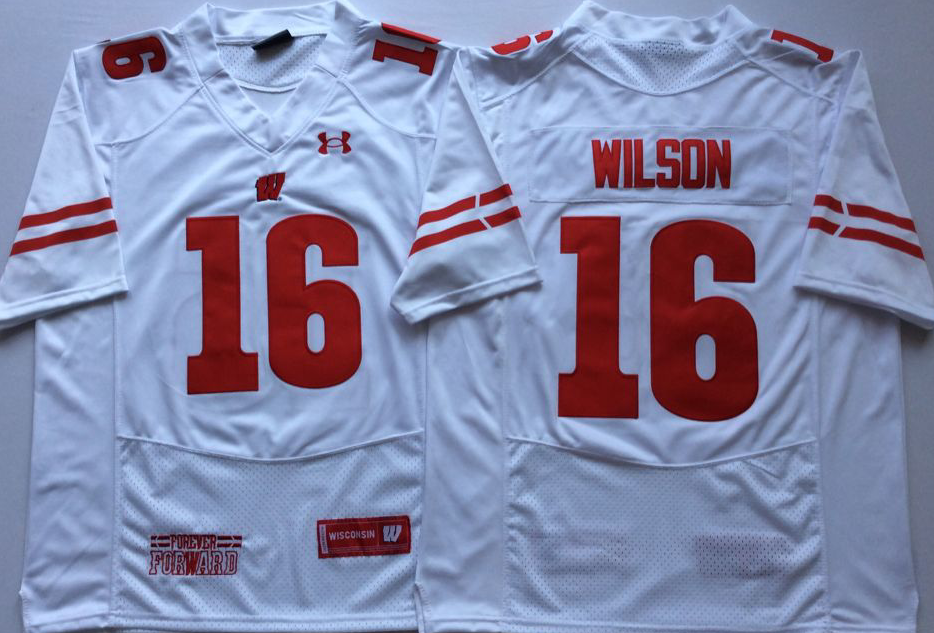 Wisconsin Badgers White #16 WILSON Jersey