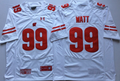 Wisconsin Badgers White #99 WATT Jersey