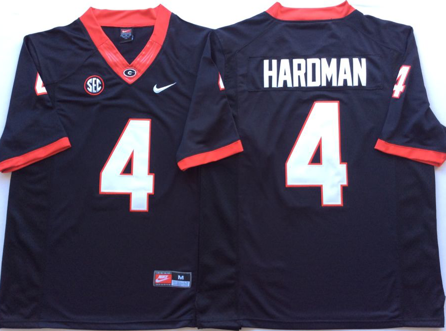 Georgia Bulldogs Black #4 HARDMAN Jersey
