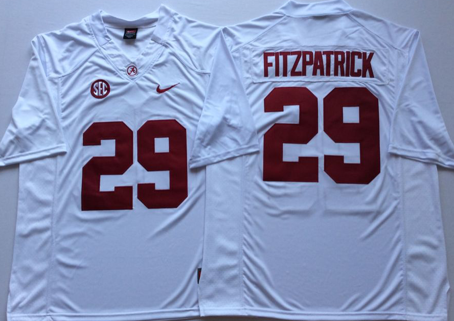 Alabama Crimson Tide White #29 FITZPATRICK Jersey
