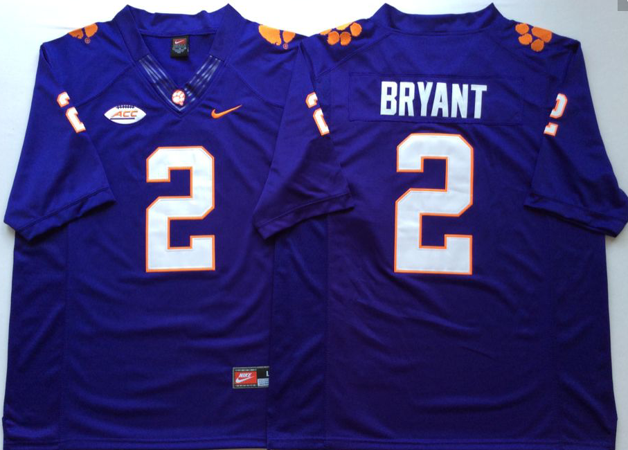 Clemson Tigers Purple #2 BRYANT Jersey