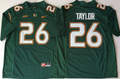 2018 Miami Hurricanes Green #26 TAYLOR Jersey