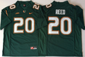 2018 Miami Hurricanes Green #20 REED Jersey