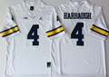 Michigan Wolverines White #4 HARBAUGH Jersey