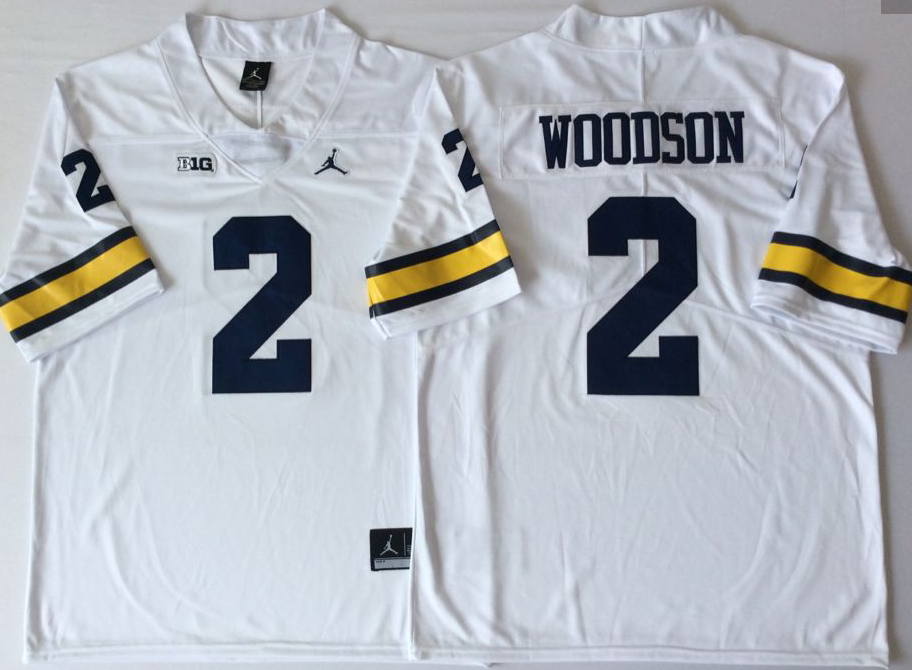 Michigan Wolverines White #2 WOODSON Jersey