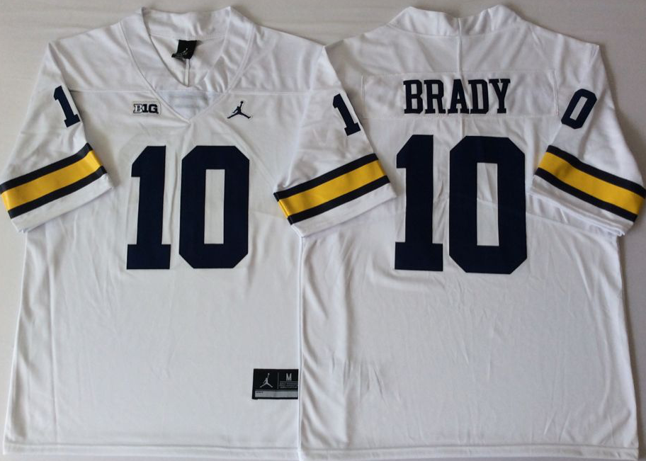 Michigan Wolverines White #10 BRADY Jersey