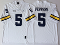 Michigan Wolverines White #5 PEPPERS Jersey