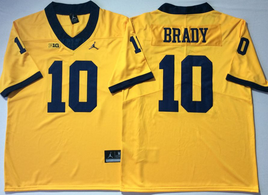 Michigan Wolverines YELLOW #10 BRADY Jersey