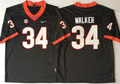 Georgia Bulldogs Black #34 WALKER Jersey