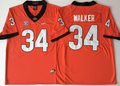 Georgia Bulldogs Red #34 WALKER Jersey