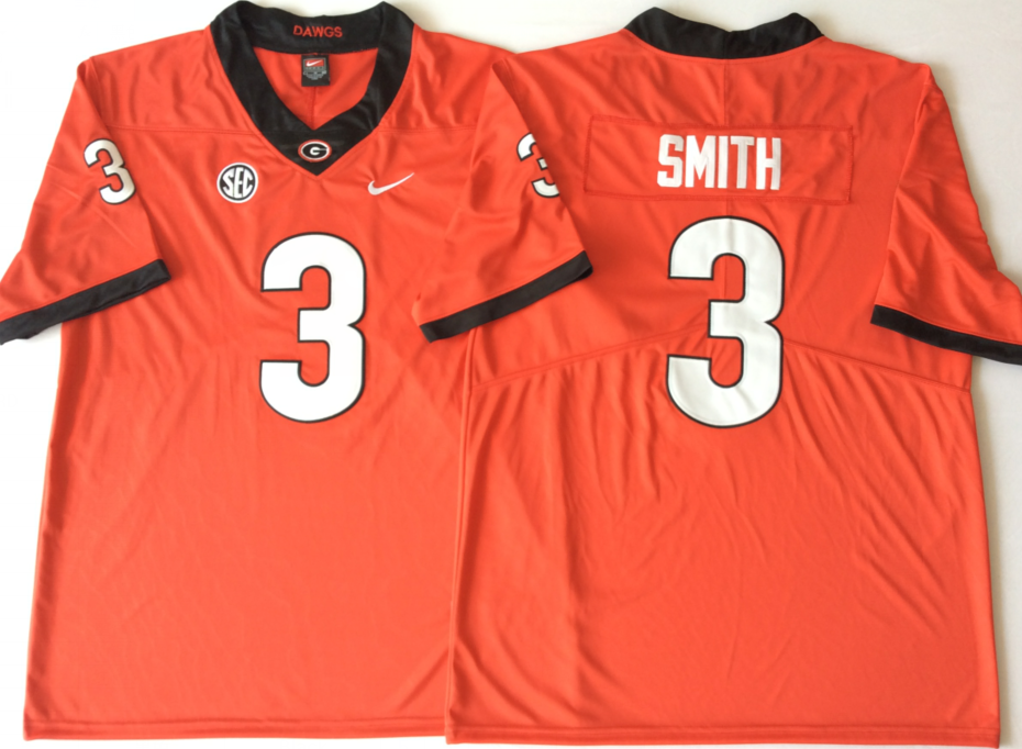 Georgia Bulldogs Red #3 SMITH Jersey