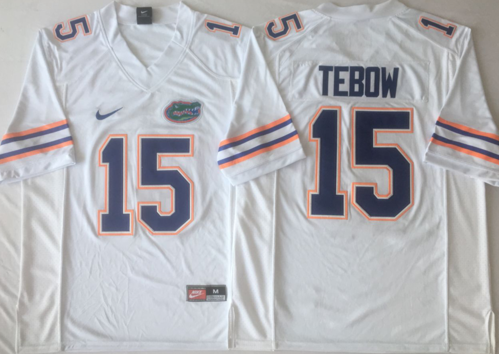 Florida Gators White #15 TEBOW Jersey