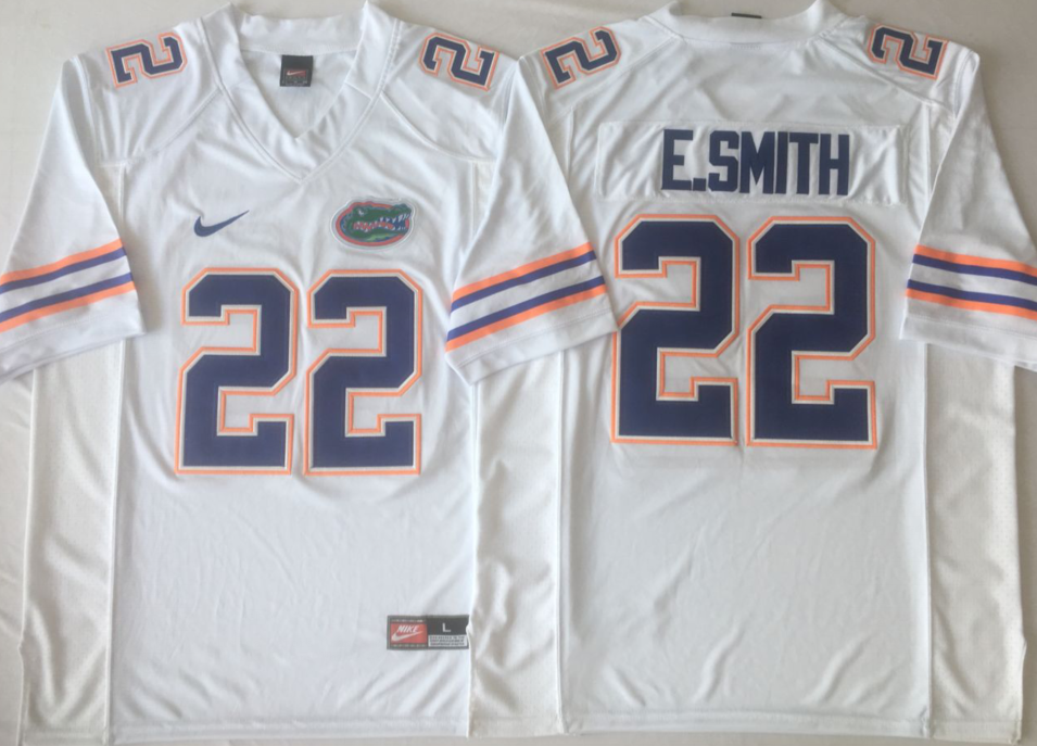 Florida Gators White #22 E.SMITH Jersey