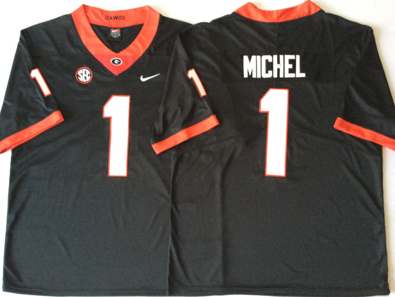 Georgia Bulldogs Black #1 MICHEL Jersey