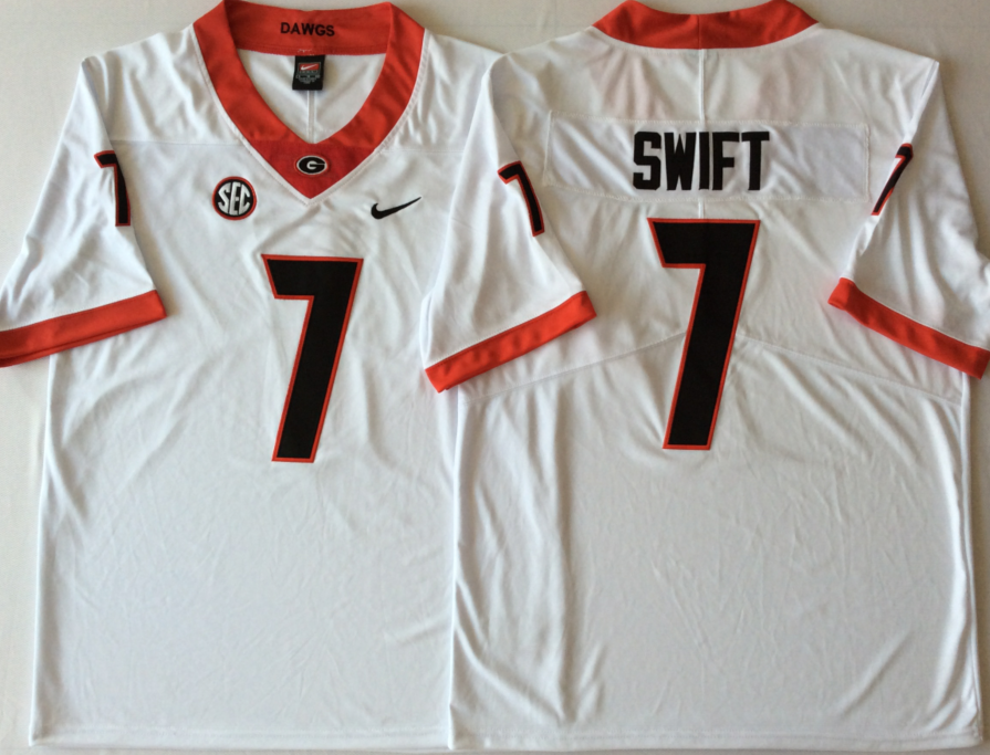 Georgia Bulldogs White #7 SWIFT Jersey