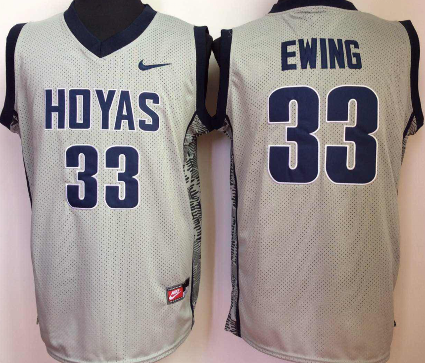 Georgetown Hoyas GRAY #33 EWING Jersey