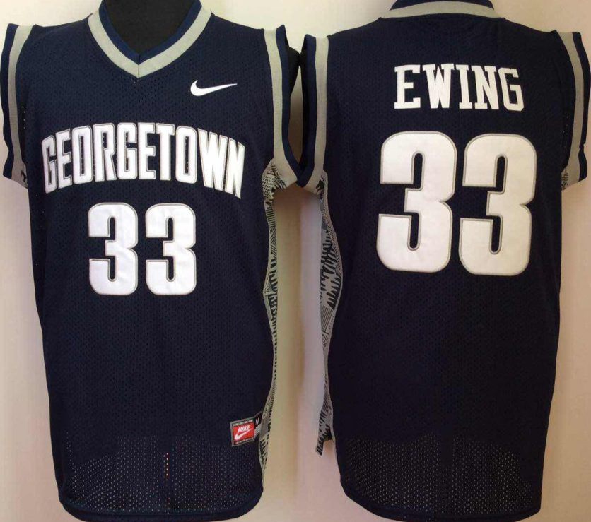 Georgetown Hoyas BLUE #33 EWING Jersey