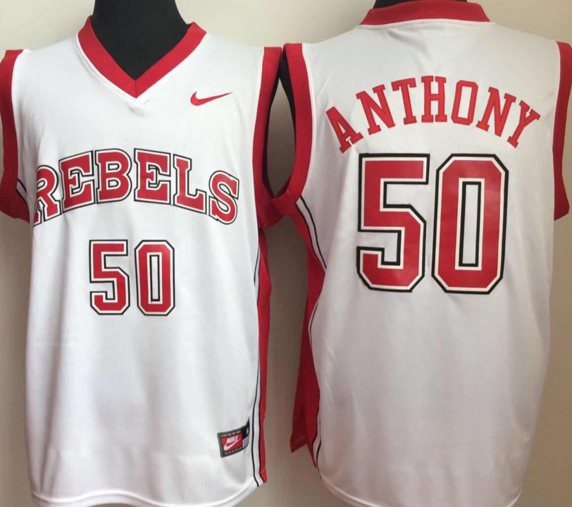 University of Nevada Las Vegas White #50 ANTHONY Jersey