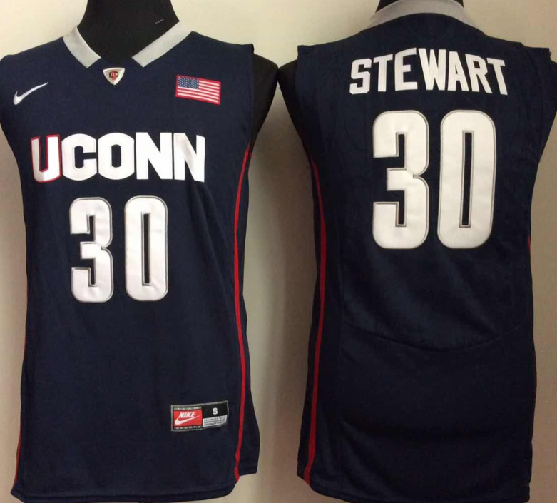 Uconn Huskies #30 Blue STEWART Jersey