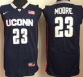 Uconn Huskies #23 Blue MOORE Jersey