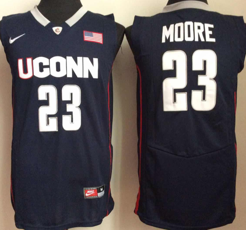 Uconn Huskies #23 Blue MOORE Jersey