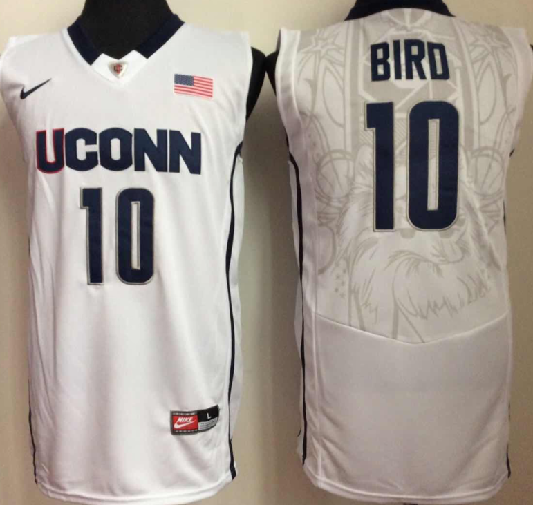Uconn Huskies #10 White BIRD Jersey