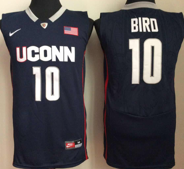 Uconn Huskies #10 Blue BIRD Jersey