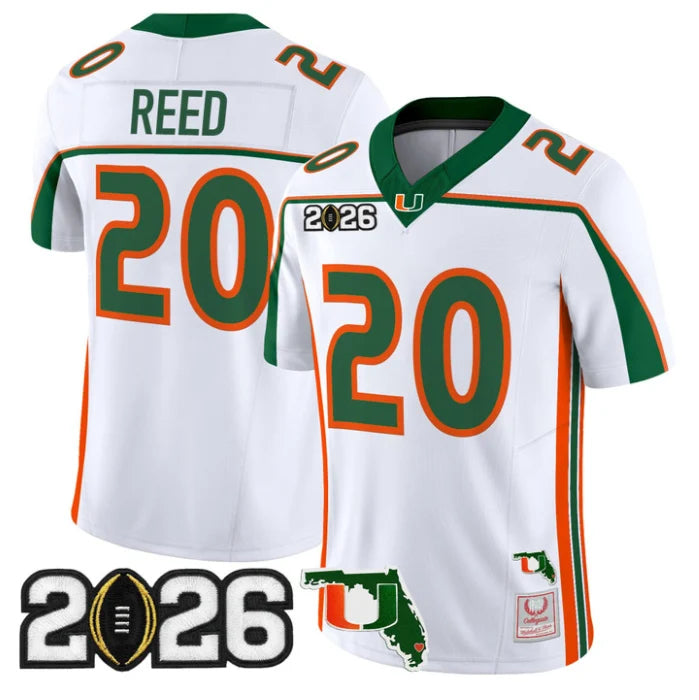 #20 Ed Reed Miami Hurricanes Throwback 2026 CFP Final Florida Stitched Jersey