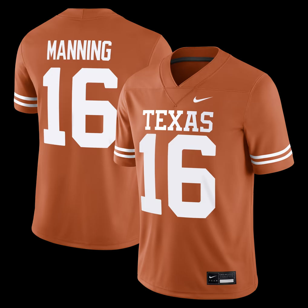 #16 Arch Manning Texas Orange Texas Longhorns Game Player Jersey