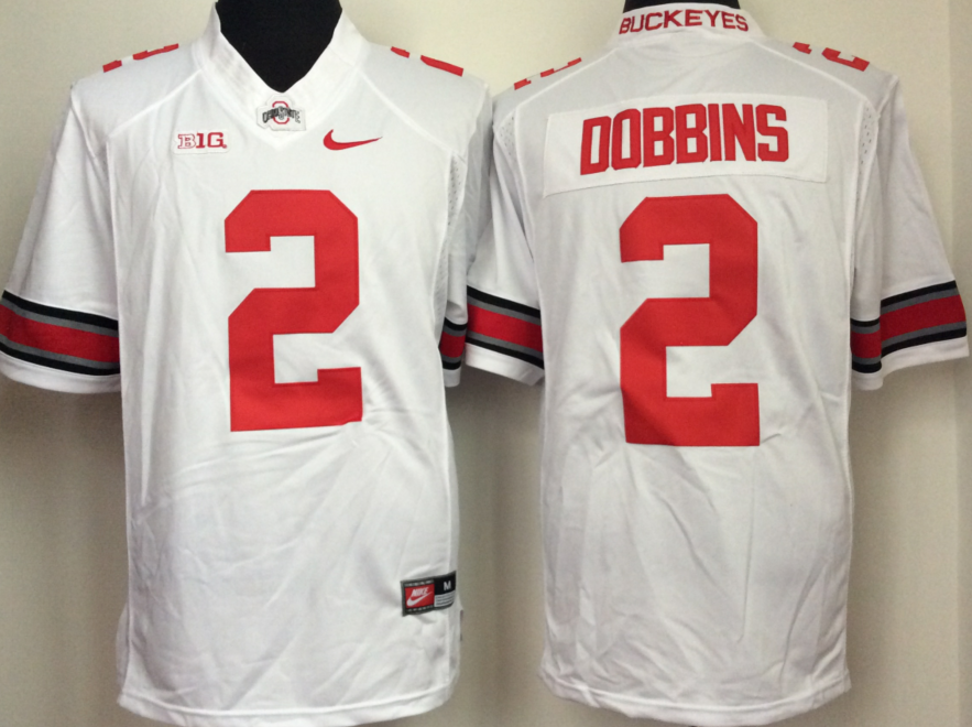Ohio State Buckeyes White #2 DOBBINS Jersey