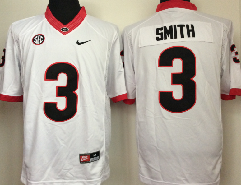 Georgia Bulldogs White #3 SMITH Jersey