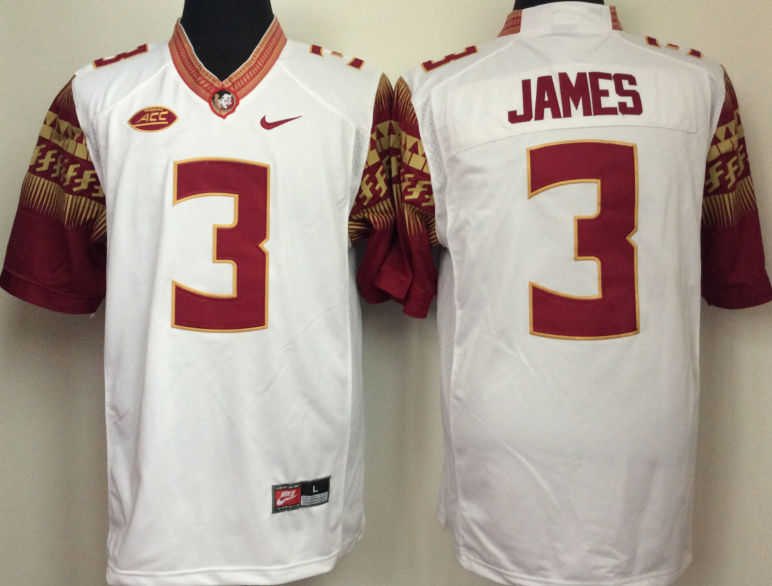 Florida State Seminoles White #3 JAMES Jersey