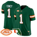 #1 Malachi Toney Miami Hurricanes Green College Football Stitched Jersey
