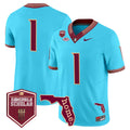 #1 Florida State Seminoles Turquoise Seminole Scholar ACC Patch Stitched Football Jersey