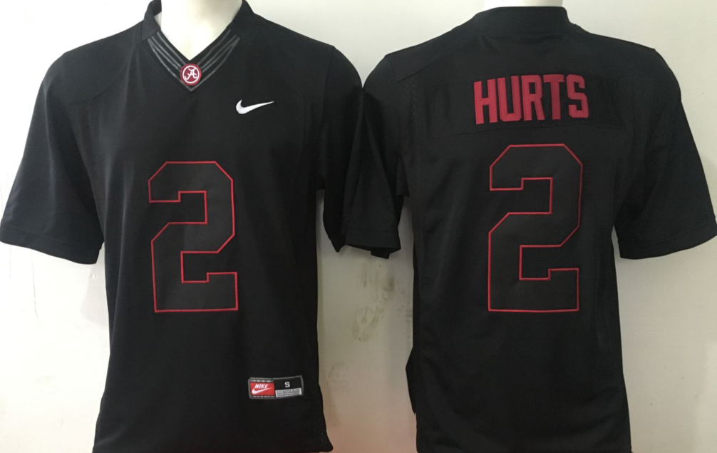 Alabama Crimson Tide Black #2 HURTS Jersey