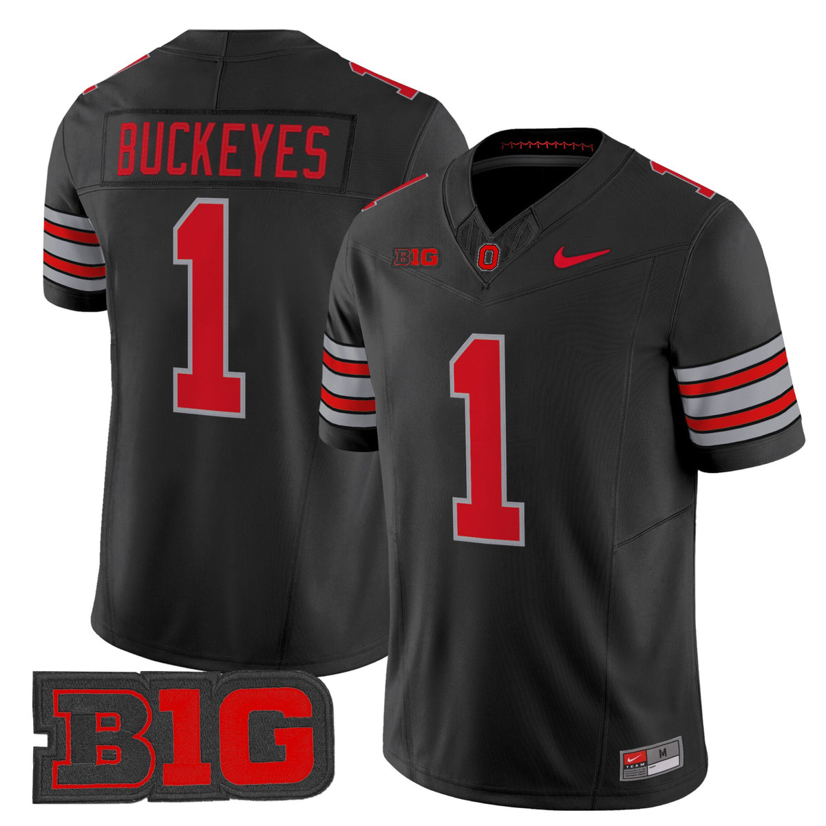 #1 Ohio State Buckeyes Black Stitched College Football Jersey Back Buckeyes