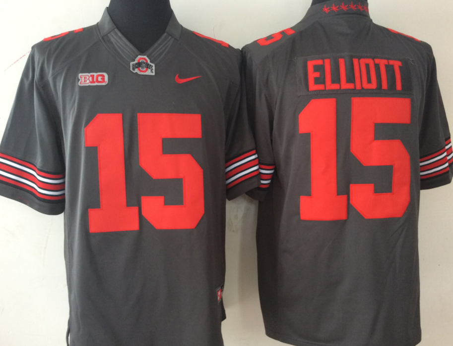 Ohio State Buckeyes GRAY Limited #15 ELLIOTT Jersey