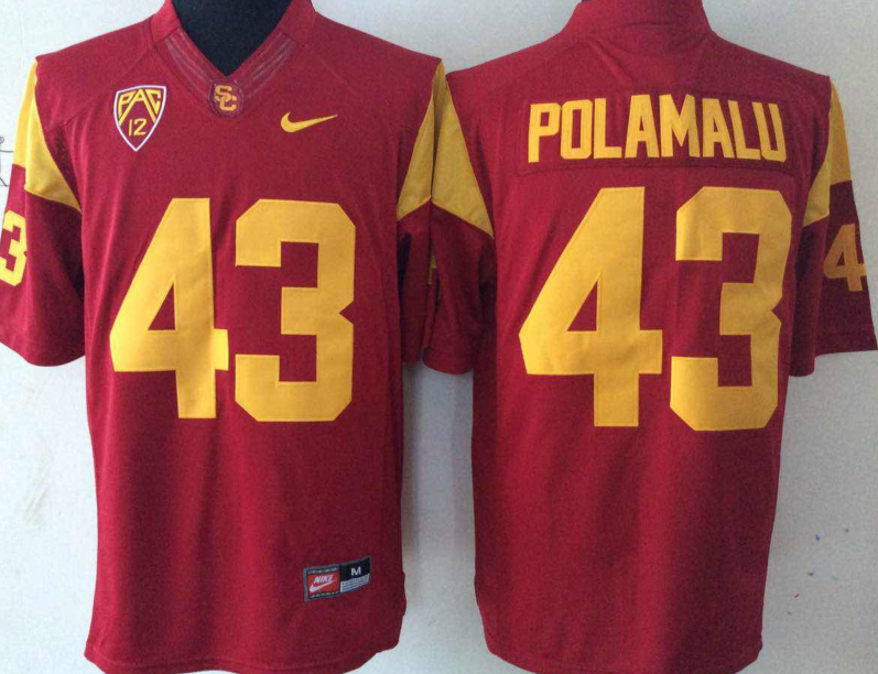 USC Trojans Red #43 POLAMALU Jersey