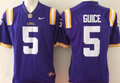 LSU Tigers #5 Purple GUICE Jersey