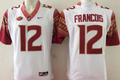Florida State Seminoles #12 White  FRANCOIS Jersey