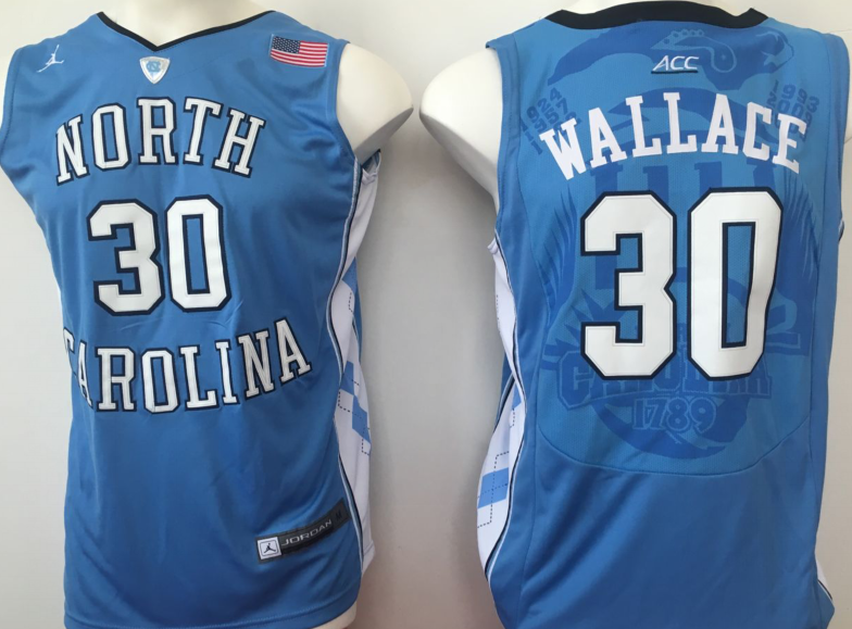 North Carolina Tar Heels Blue #30 WALLACE Jersey