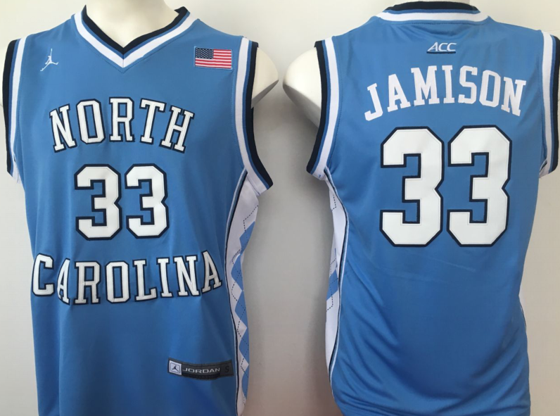 North Carolina Tar Heels Blue #33  JAMISON Jersey