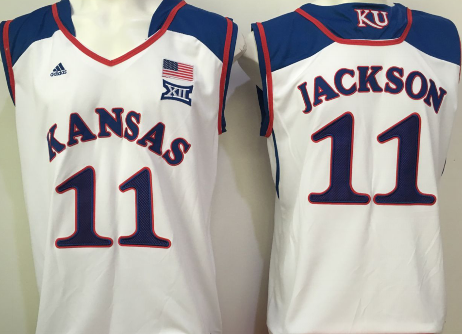 Kansas Jayhawks White #11 JACKSON Jersey