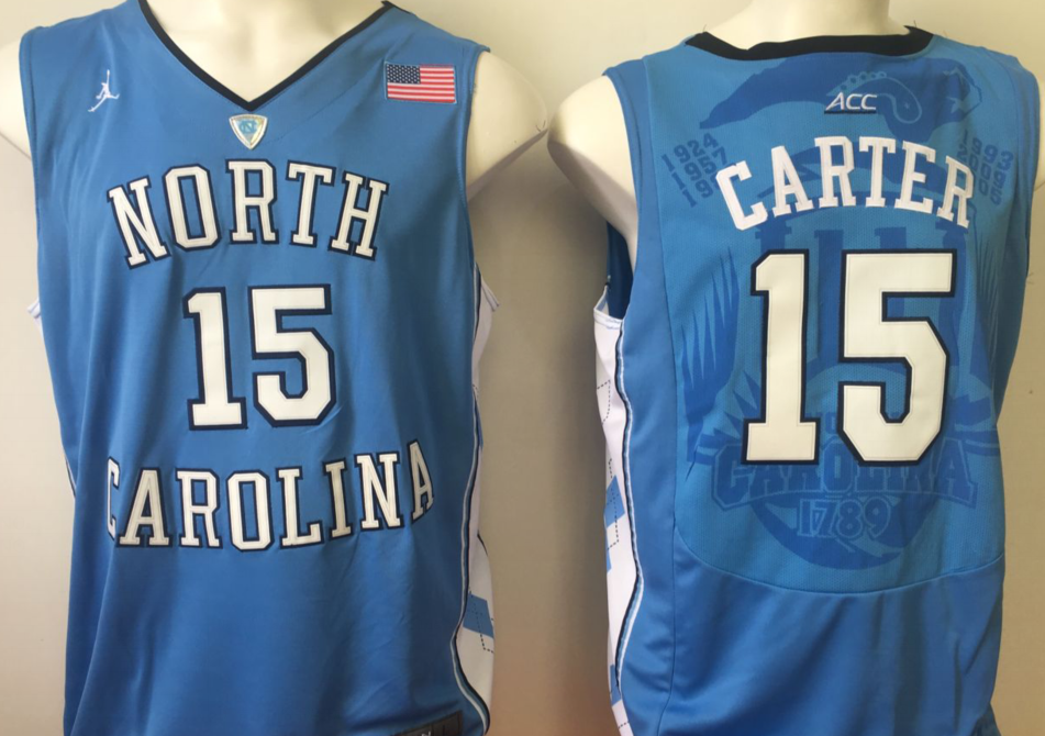 North Carolina Tar Heels Blue #15 CARTER Jersey