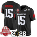 #15 Fernando Mendoza Hoosiers 2025 National Champions 2026 Patch Black Jersey