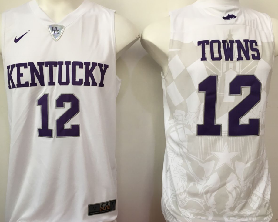 Kentucky Wildcats White #12 TOWNS Jersey