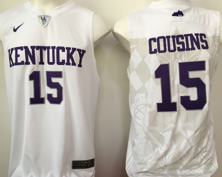 Kentucky Wildcats White #15 COUSINS Jersey