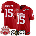 #15 Fernando Mendoza Hoosiers 2025 National Champions 2026 Patch Crimson  Jersey